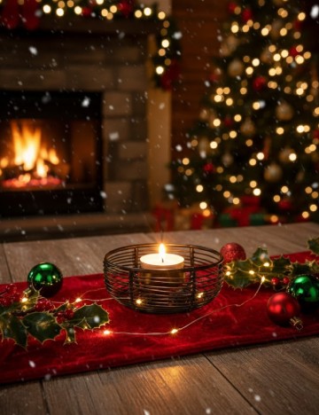 Suport lumanare Home Accents, negru