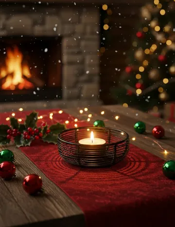 Suport lumanare Home Accents, negru Negru