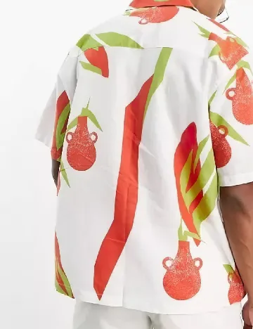 Camasa Oversize ASOS, alb Alb