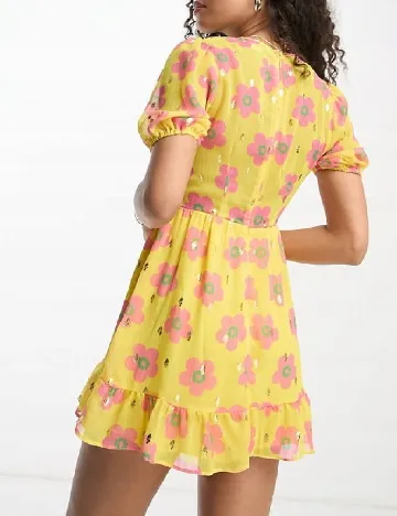 Rochie scurta Never Fully Dressed, galben