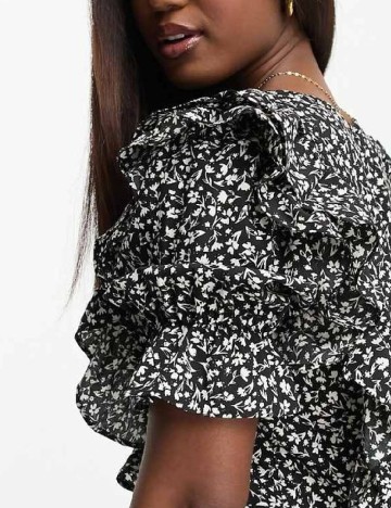 Rochie medie Monki, negru/alb