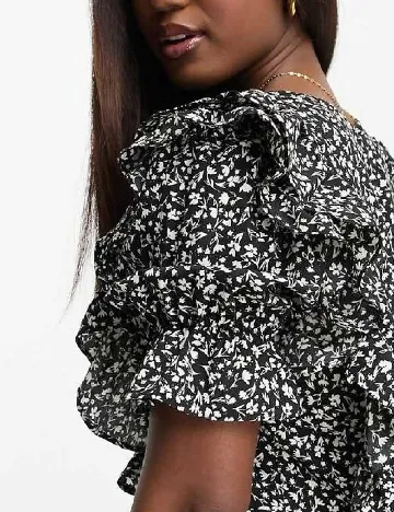 Rochie medie Monki, negru/alb Negru