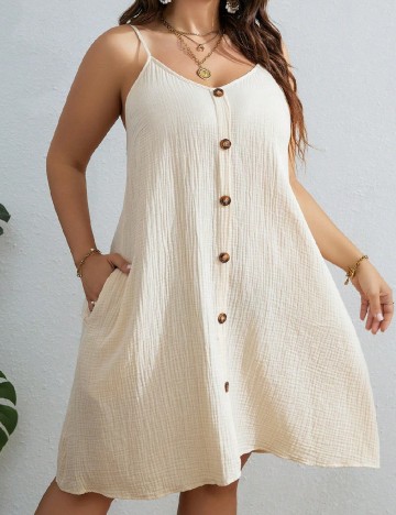 Rochie scurta SHEIN CURVE, crem