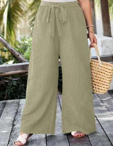 Pantaloni SHEIN CURVE, verde Verde