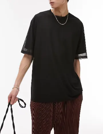 Tricou Oversize Topman, negru Negru