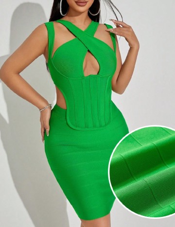 Rochie scurta SHEIN, verde
