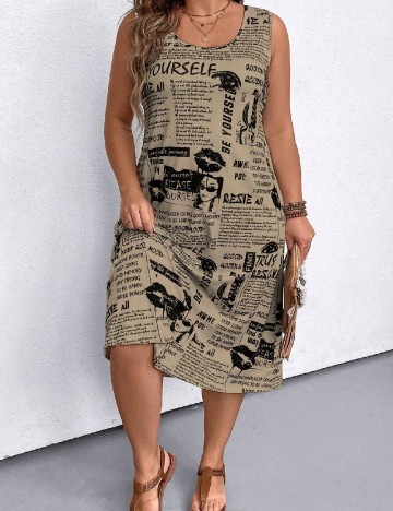 Rochie medie SHEIN CURVE, maro