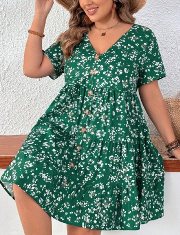Rochie scurta SHEIN CURVE, verde