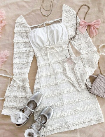 Rochie scurta SHEIN, alb