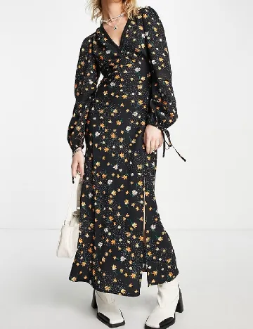 Rochie lunga Violet Romance, floral print
