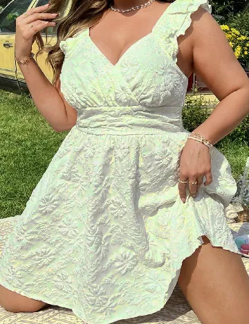 Rochie scurta SHEIN CURVE, ecru