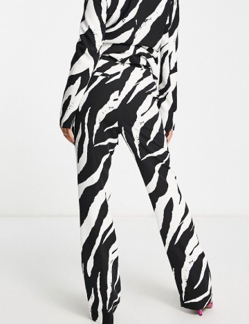 Pantaloni 4TH&Reckless, alb/negru