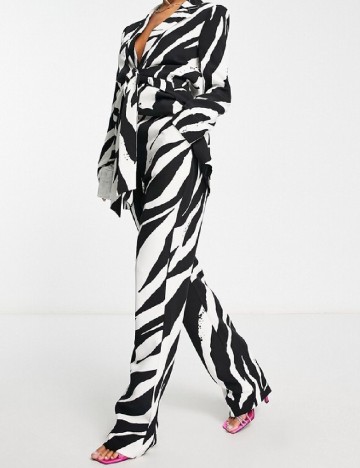 Pantaloni 4TH&Reckless, alb/negru