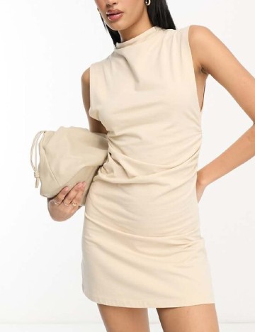 Rochie scurta ASOS, crem