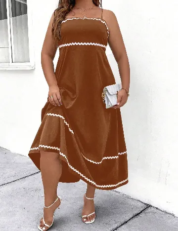 Rochie lunga SHEIN CURVE, maro Maro
