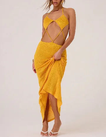 Rochie lunga Musera, galben