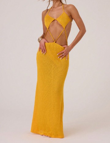 Rochie lunga Musera, galben