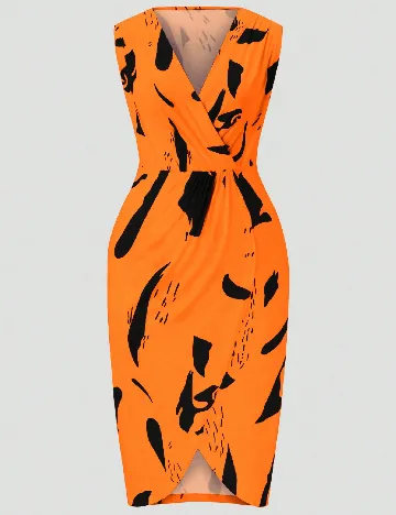 Rochie scurta SHEIN CURVE, portocaliu/negru