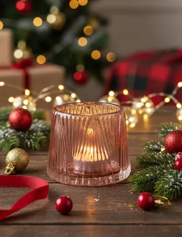 Suport lumanare, roz Roz