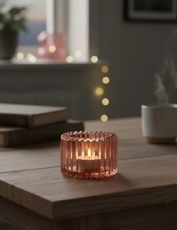 Suport lumanare Home Accents, roz Roz