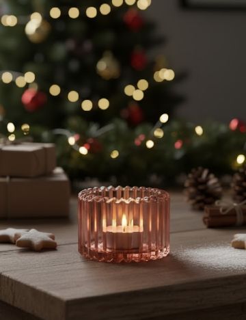 Suport lumanare Home Accents, roz