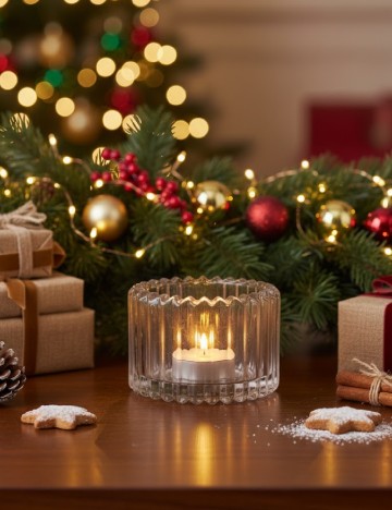 Suport lumanare Home Accents, gri