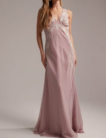 Rochie lunga ASOS, roz pudra