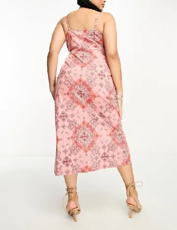 Rochie medie ASOS Curve, roz