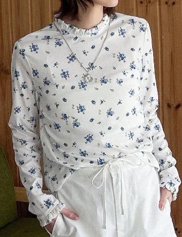 Bluza Dazy, alb/albastru