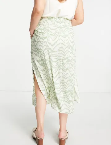 Fusta ASOS Curve, crem/verde