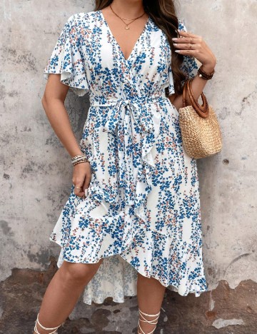 Rochie medie SHEIN CURVE, floral print