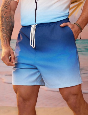 Pantaloni scurti SHEIN Plus Size Men, albastru