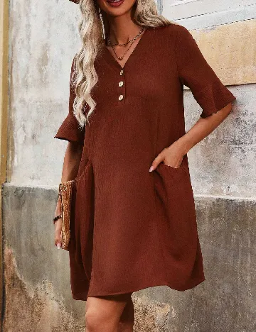 Rochie scurta SHEIN, maro Maro
