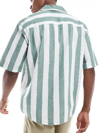 Camasa Oversize Only, alb/verde