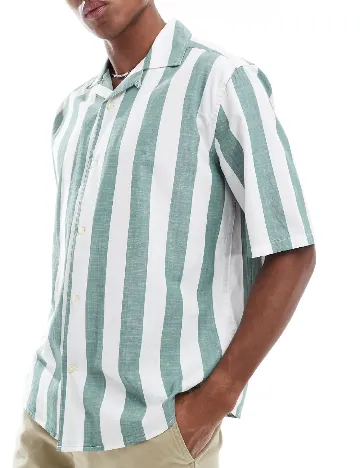 Camasa Oversize Only, alb/verde
