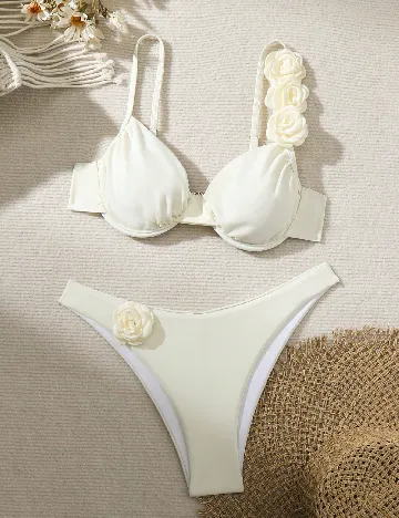 Costum de baie SHEIN, ecru