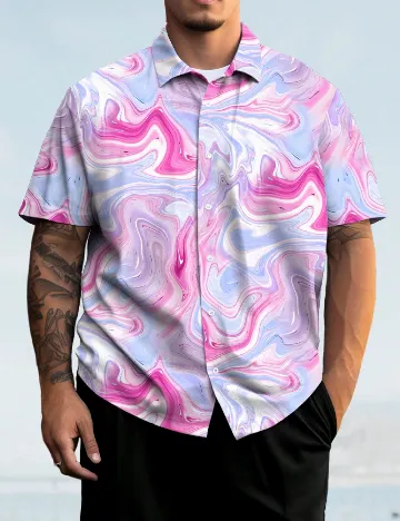 Camasa SHEIN Plus Size Men, roz Roz