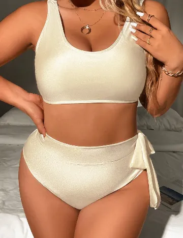 Costum de baie SHEIN CURVE, galben deschis