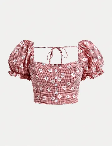 Top SHEIN CURVE, rosu