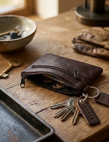 Etui pentru chei, maro inchis