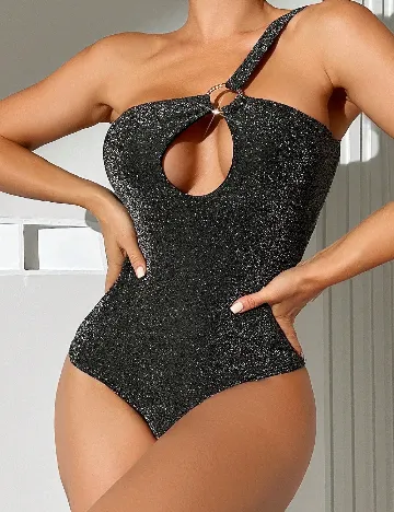 Costum de baie SHEIN, gri inchis