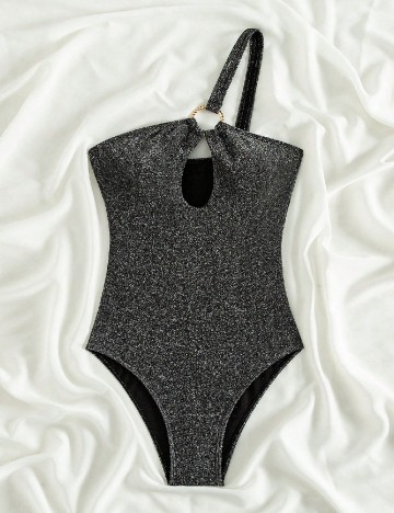 Costum de baie SHEIN, gri inchis