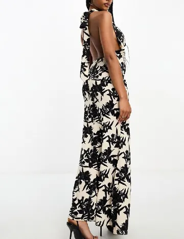 Rochie lunga IN THE STYLE, crem/negru
