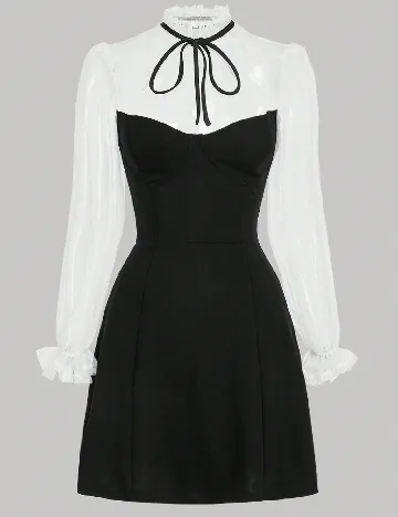 Rochie scurta SHEIN, negru/alb
