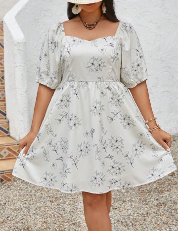 Rochie scurta SHEIN CURVE, alb