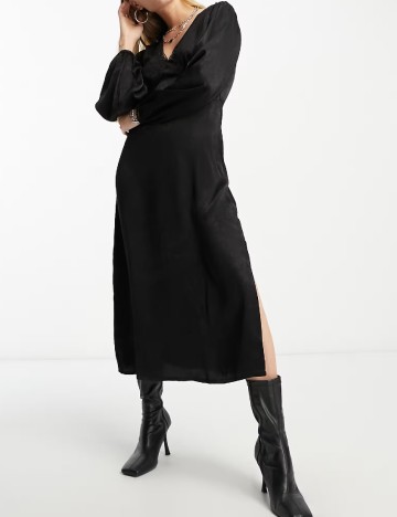 Rochie medie Violet Romance, negru