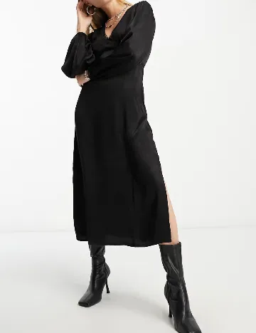 Rochie medie Violet Romance, negru