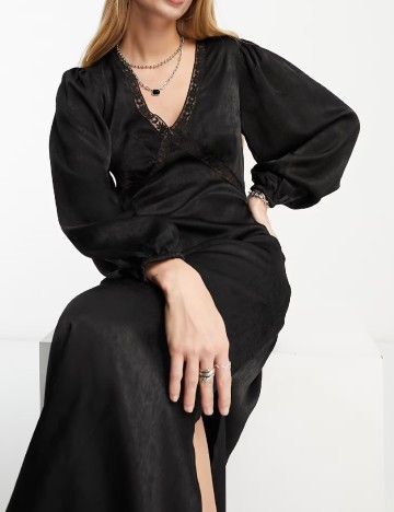 Rochie medie Violet Romance, negru