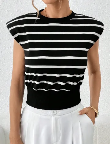 Bluza SHEIN, alb/negru