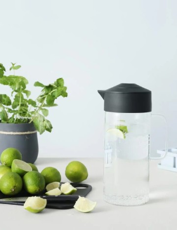 Carafa din sticla borosilicata cu capac de silicon, 1L., transparent